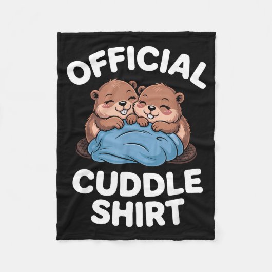 Cuddle Shirt Cute Beavers Snuggling Fleecedecke (Vorderseite)