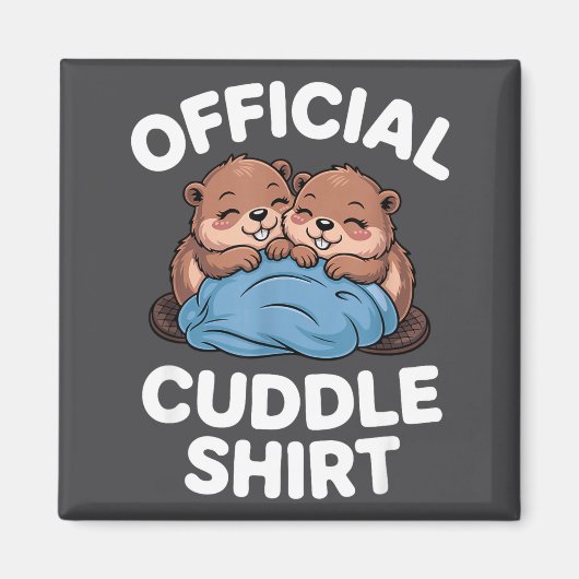 Cuddle Shirt Cute Beavers Snuggling  Magnet (Vorne)