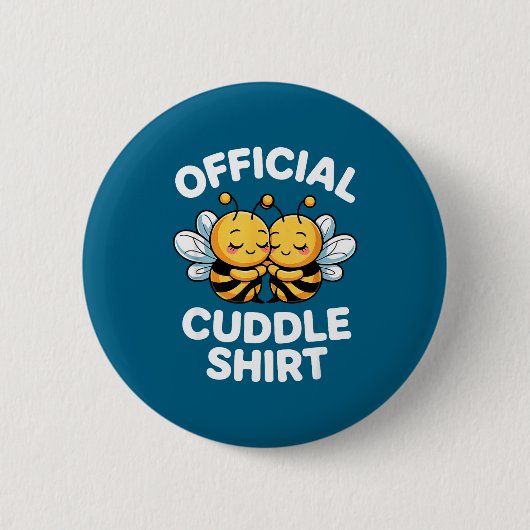 Cuddle Shirt Cute Bees Funny Cozy Couple Button (Vorderseite)