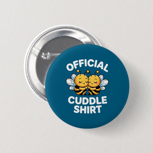 Cuddle Shirt Cute Bees Funny Cozy Couple  Button (Vorne & Hinten)
