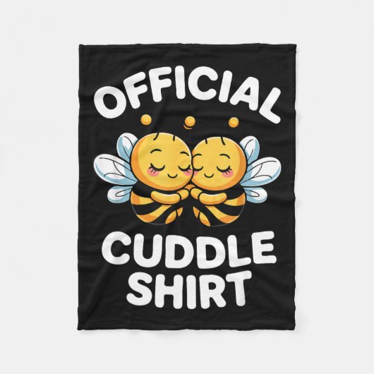 Cuddle Shirt Cute Bees Funny Cozy Couple Fleecedecke (Vorderseite)