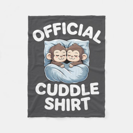 Cuddle Shirt Cute Sleepy Monkey Couple  Fleecedecke (Vorderseite)