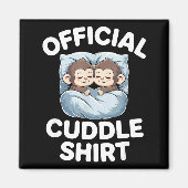 Cuddle Shirt Cute Sleepy Monkey Couple Magnet (Vorne)