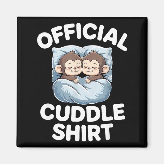 Cuddle Shirt Cute Sleepy Monkey Couple  Magnet (Vorne)