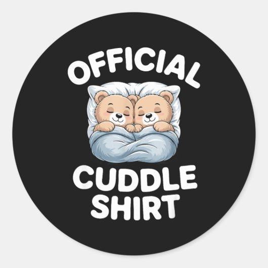 Cuddle Shirt Cute Teddy Bear Sleepwear  Runder Aufkleber (Vorderseite)