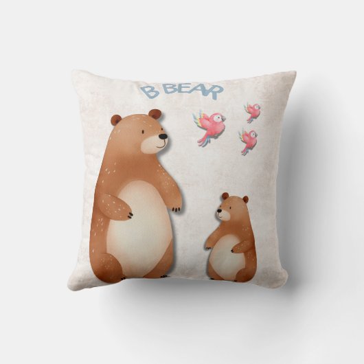 Cuddle Up: Adorable Bärendesign-Kinderzimmer Kissen (Rückseite)
