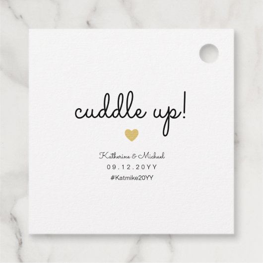 Cuddle up Winter Wedding Blanket oder Schawl Rusti Geschenkanhänger (Rückseite)