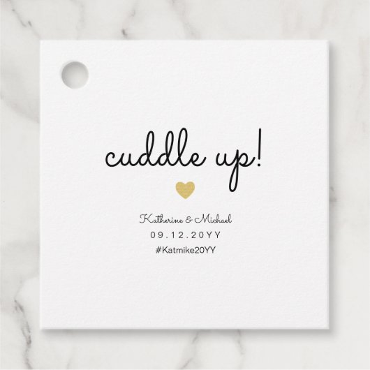 Cuddle up Winter Wedding Blanket oder Schawl Rusti Geschenkanhänger (Vorderseite)