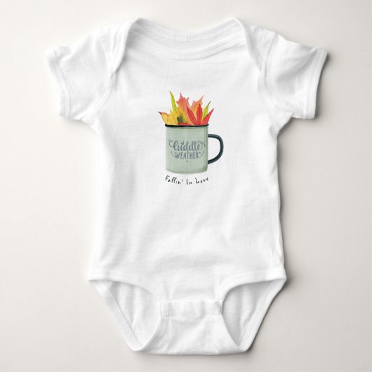 Cuddle Weather Watercolor Herbstlaube Herbst Baby Strampler (Vorderseite)