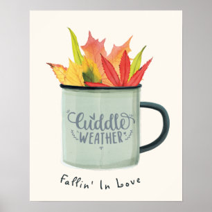 Cuddle Weather Watercolor Herbstlaube Herbst Poster
