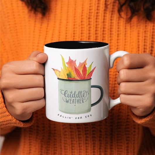 Cuddle Weather Watercolor Herbstlaube Herbst Zweifarbige Tasse
