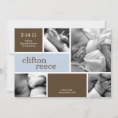 Cuddlebug Geburtsankündigung (rosa oder blau) Ankündigung (Vorderseite)