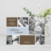 Cuddlebug Geburtsankündigung (rosa oder blau) Ankündigung (Stehend Vorderseite)