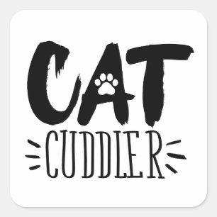 Cuddler Happy Cuddler Aesthetic Cat Pictures Quadratischer Aufkleber