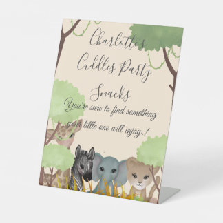 Cuddles 1. Geburtstag Party Snacks Unterschreiben Sockelschild