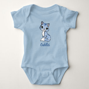 Cuddles blue kitty Body Baby Strampler