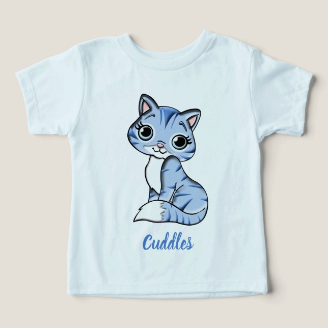 Cuddles-Blue-Kitty-T - Shirt (Design Vorderseite)