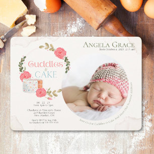 Cuddles & Cake Trefft unser Baby-Einladung Einladung