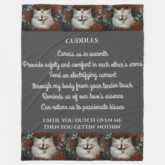 Cuddles Gedicht Fleecedecke (Vorderseite)