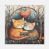 Cuddles Snuggles and Kitty Liebe Illustration Art Magnet (Vorne)