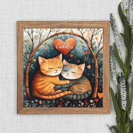 Cuddles Snuggles und Kitty Liebe Poster Wall Art