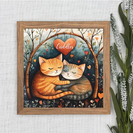 Cuddles Snuggles und Kitty Liebe Poster Wall Art