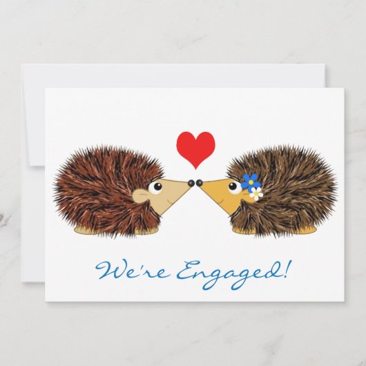 Cuddley Igel Wir sind Verlobt Ankündigung (Vorderseite)