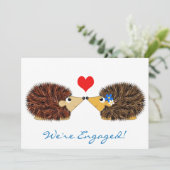 Cuddley Igel Wir sind Verlobt Ankündigung (Stehend Vorderseite)