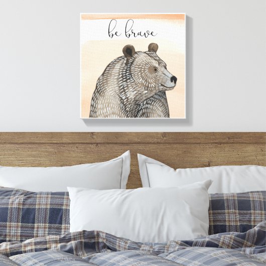 Cuddlies Bear | Seid tapfer Leinwanddruck (Insitu (Schlafzimmer))