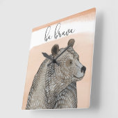 Cuddlies Bear | Seid tapfer Quadratische Wanduhr (Winkel)