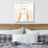 Cuddlies Owl | Sei weise Leinwanddruck (Insitu (Schlafzimmer))