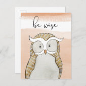Cuddlies Owl | Sei weise Postkarte (Vorne/Hinten)