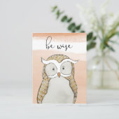 Cuddlies Owl | Sei weise Postkarte (Stehend Vorderseite)