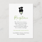 Cuddling Black Cats Love Green Heart Empfang Begleitkarte (Vorderseite)