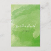 Cuddling Black Cats Love Green Heart Empfang Begleitkarte (Rückseite)