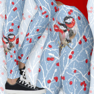 Cuddling Chickadees Couple Leggings