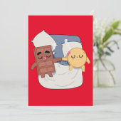 Cuddling im Sommer Funny Couple Choco und Pancake Einladung (Stehend Vorderseite)