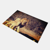 Cuddling Lions Fußmatte (Schrägansicht)