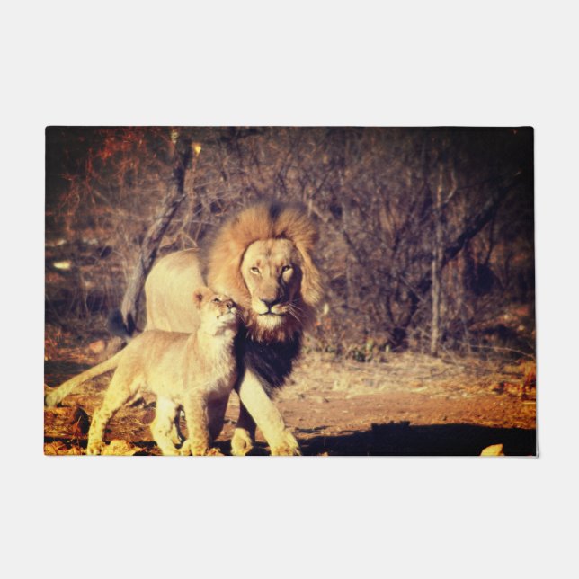 Cuddling Lions Fußmatte (Vorderseite)