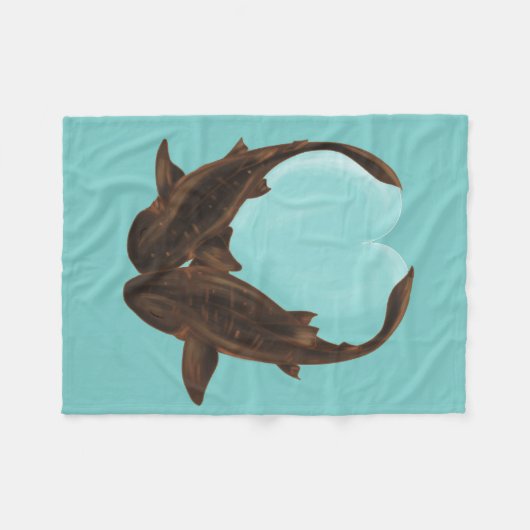 Cuddling Nurse Sharks Fleecedecke (Vorderseite (Horizontal))
