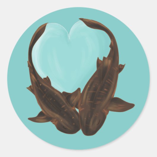 Cuddling Nurse Sharks Runder Aufkleber (Vorderseite)