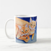 Cuddling Orange Tabby Cats Kaffeetasse (Links)