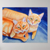 Cuddling Orange Tabby Cats Poster (Vorne)