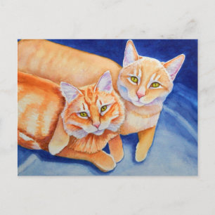 Cuddling Orange Tabby Cats Postkarte