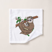 Cuddling Sloth Badhandtuch Set (Waschlappen)