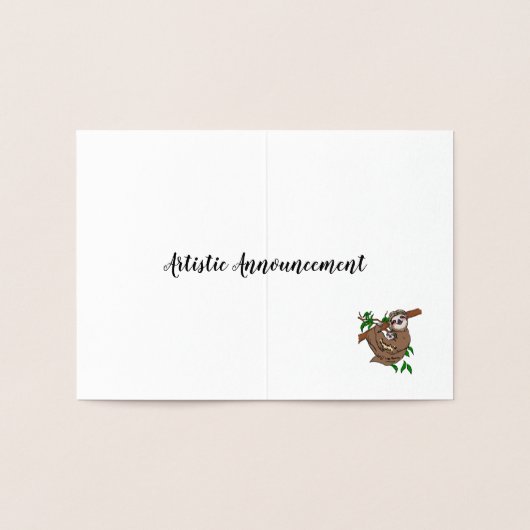 Cuddling Sloth Folienkarte (Innenseite)