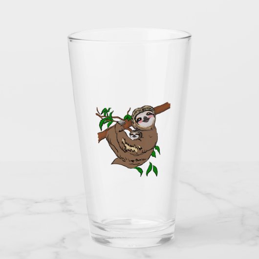 Cuddling Sloth Glas (Vorderseite)