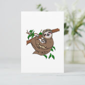 Cuddling Sloth Karte (Stehend Vorderseite)