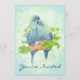Cuddling Tropical Parrot Hochzeitstag Einladung