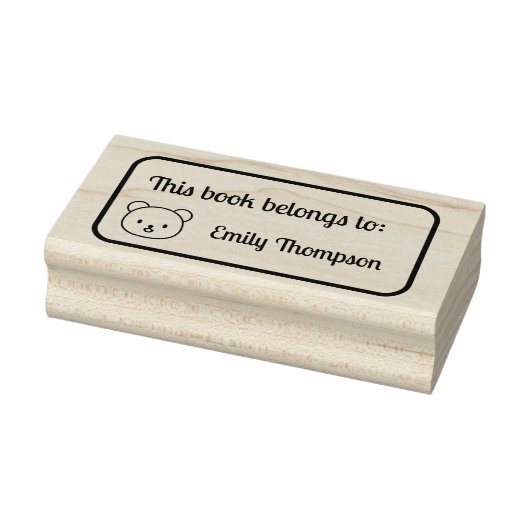 Cuddly Bear 'This Book Belongs To' Stamp Gummistempel (Stempel)